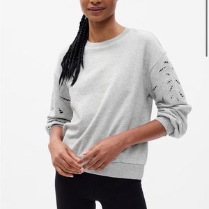 Vintage Soft Eyelet Sleeve Sweatshirt